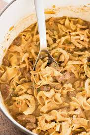 creamy french onion beef and noodles