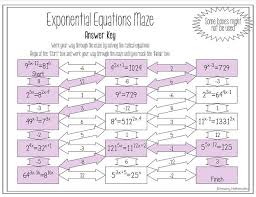 Exponential Equations Worksheet Maze
