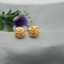 22k gold earrings round gold tops