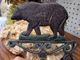 Rustic Cast Iron Wall Mount Bear Moose