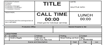 Call Sheet Template 30 Templates Free Download In Word And Pdf