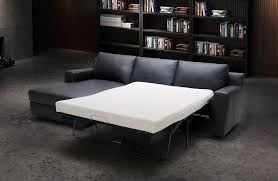 Grey Leather Sectional Sleeper Sofa Lhc