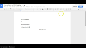 How To Make An Mla Heading In Google Docs Youtube