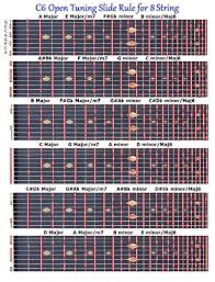 C6 Tuning Slide Rule Chart For 8 String Lap Pedal Steel