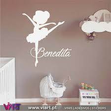 Baby Ballerina With Name Wall Stickers