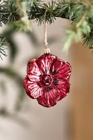 Red Poppy Glass Ornament
