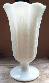 Vintage E O Brody Milk Glass Vase