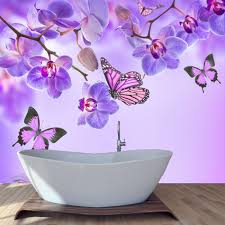 Orchid Flowers Wall Mural Wallpaper
