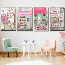 Paris Nursery Wall Art Pink Bedroom