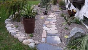garden decoration with stones for