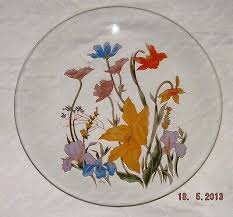 Eda Flower Painting On Clear Glass