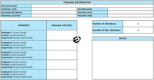 training attendance record format in excel