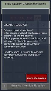 Chemistry Equation Balancing Calculator