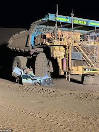 Mine Worker Crushes His Own Ute With Massive Haul Truck As