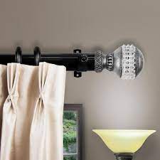 Up to 86 inches long for large. Rod Desyne Gemstone 1 5 In Dia 7 Ft L Non Telescoping Single Curtain Rod In Black 150 51 7ft 2 The Home Depot