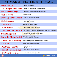 list of idioms 1500 idioms list from