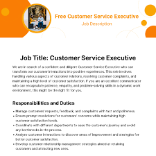 free customer service executive job