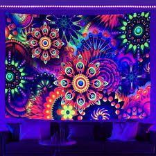 mandala flower fluorescent tapestry