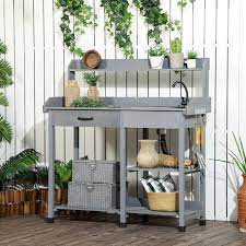 Outsunny Potting Bench Table Includes