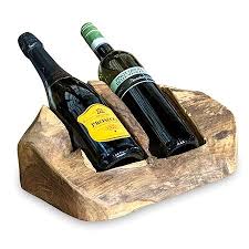 Teak Root Wood Wine Bottle Holder Block