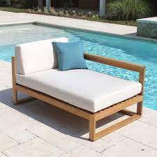 Teak Chaise Lounge With Cushion