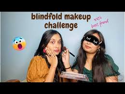 blindfolded makeup challenge with my