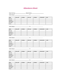 attendance sheet form in word and pdf