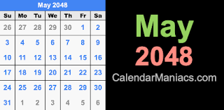 may 2048 calendar