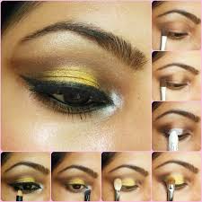 eye makeup tutorial yellow bronze eyes