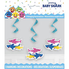 baby shark hanging swirl party