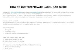 It is the first part of yorha: How To Custom Private Label Bag Guide