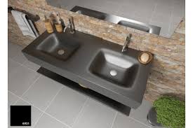 Agate Dual Sink Unit In Black Metal Krion
