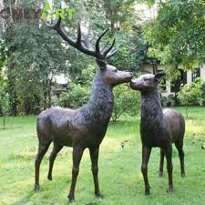 Doe And Fawn Garden Statue Bronze Deer