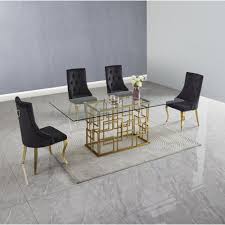 Tempered Clear Glass Dining Table Only