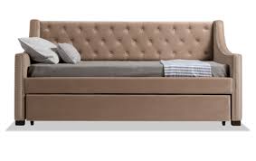 chloe twin beige upholstered daybed