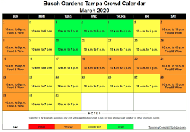 busch gardens ta crowd calendar