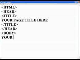 create html web page using notepad
