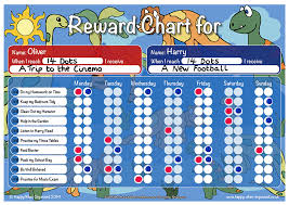 Dinosaur Theme Childs Boys Girls Reward Chart