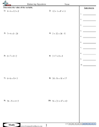 balancing equations worksheets free