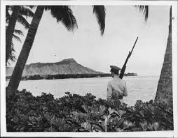 pearl harbor at a spooky conspiracy theory remains time a sentry walks his post a view of diamond head marking pearl harbor u s