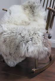 rare breed sheepskin rug by the forest