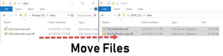 move sql server mdf and ldf files