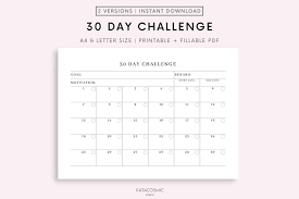 30 day challenge tracker habit tracker