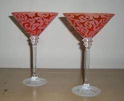 michael weems martini glasses pair