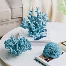 Online home decor store, vintage industrial style. Mediterranean Blue Coral Sculpture Figurine Ornaments Plant Office Home Decoration Accessories Modern Art Resin Decor Craft Gift Figurines Miniatures Aliexpress