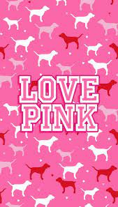 secret love pink dog pattern wallpaper