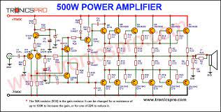 500w power lifier circuit using