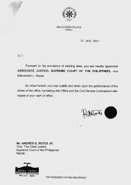 Look Appointment Letter Of New Supreme Court Associate Justice