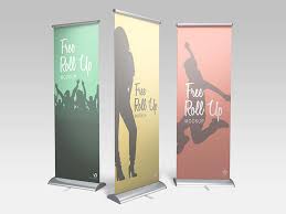 free roll up banner mockup psd
