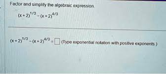 Simplify The Algebraic Expression